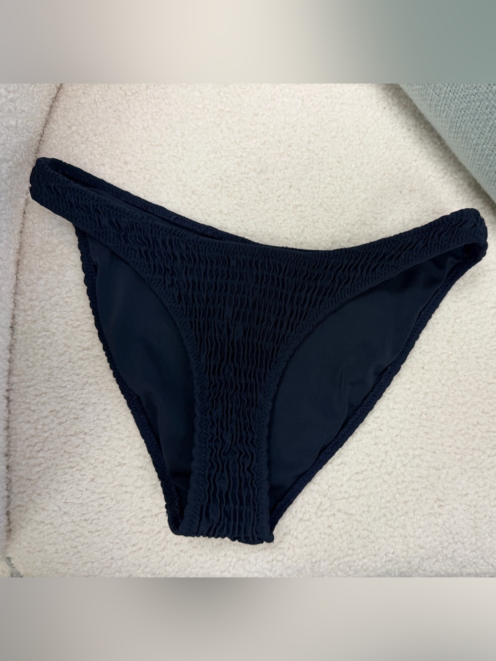 Triangl Crinkle Bikini Bottom Sz XS EUC in Navy Beach Pool Vacation Swim Resort